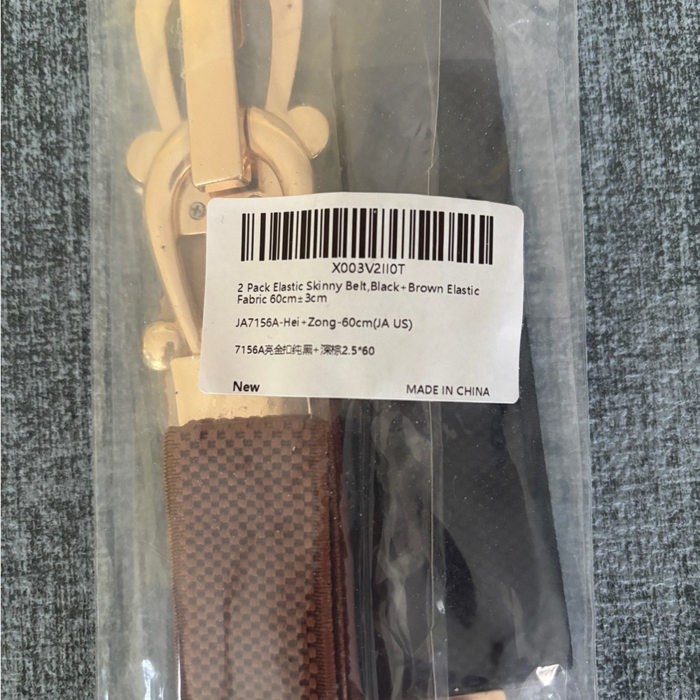2 Pack Elastic Skinny Belt